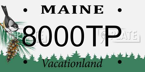 8000TP Maine License Plate