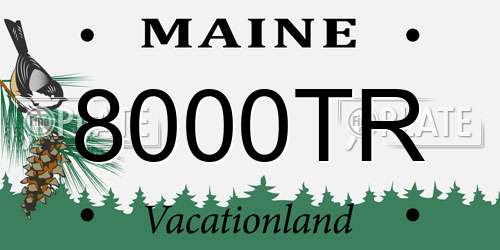 8000TR Maine License Plate
