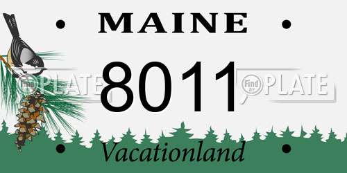 8011 Maine License Plate