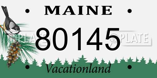 80145 Maine License Plate