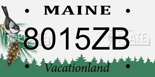 8015ZB Maine License Plate
