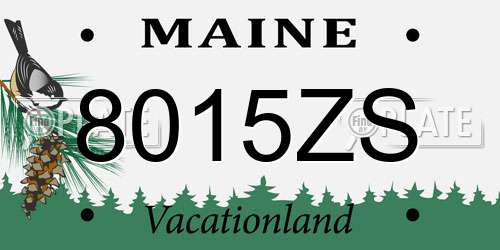 8015ZS Maine License Plate
