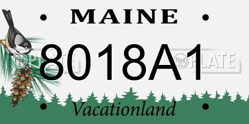 8018A1 Maine License Plate