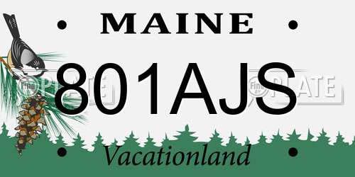 801AJS Maine License Plate