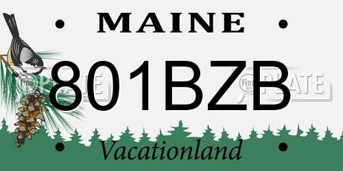 801BZB Maine License Plate