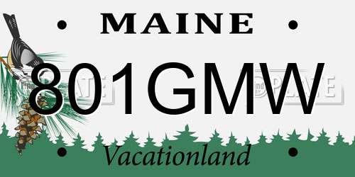 801GMW Maine License Plate