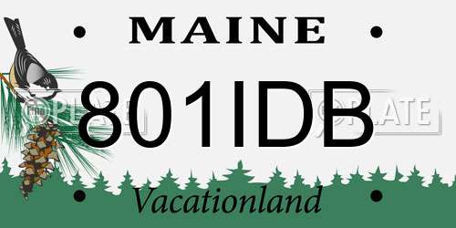 801IDB Maine License Plate