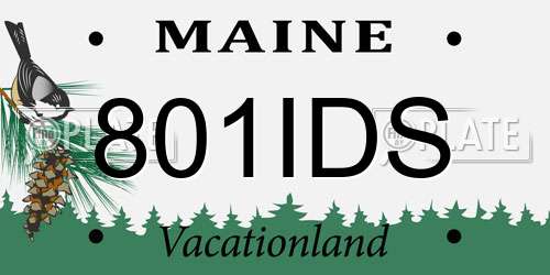 801IDS Maine License Plate