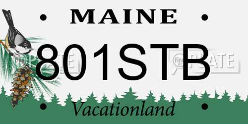 801STB Maine License Plate