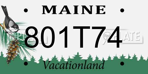 801T74 Maine License Plate