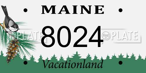8024 Maine License Plate