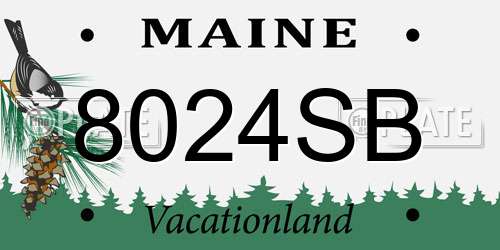 8024SB Maine License Plate