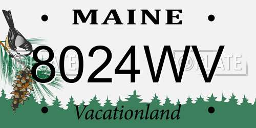 8024WV Maine License Plate