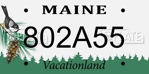 802A55 Maine License Plate