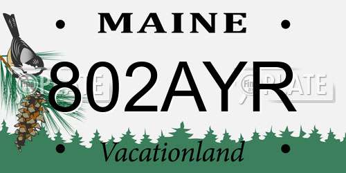 802AYR Maine License Plate