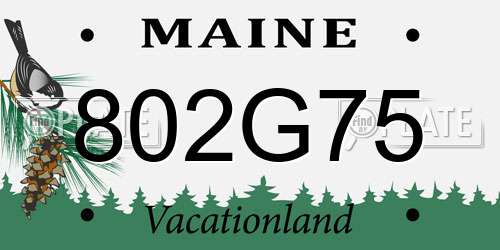 802G75 Maine License Plate