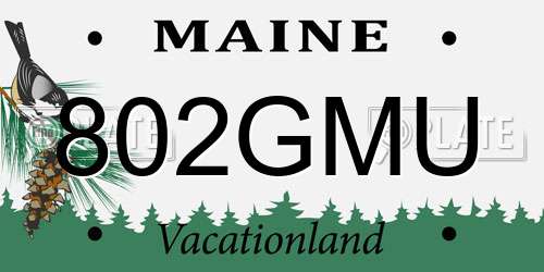 802GMU Maine License Plate