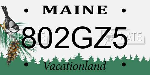 802GZ5 Maine License Plate