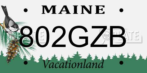 802GZB Maine License Plate
