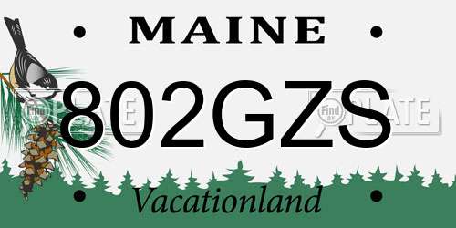 802GZS Maine License Plate