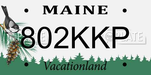 802KKP Maine License Plate