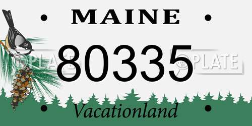 80335 Maine License Plate