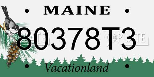 80378T3 Maine License Plate