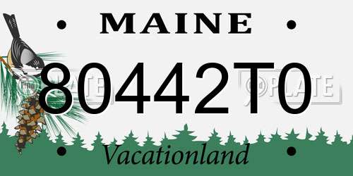 80442T0 Maine License Plate