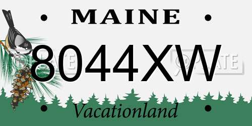 8044XW Maine License Plate