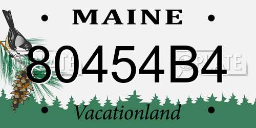 80454B4 Maine License Plate