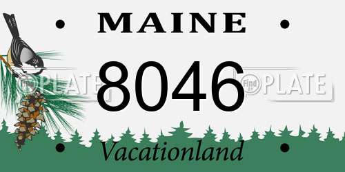 8046 Maine License Plate