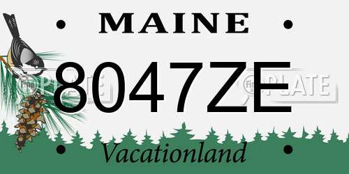 8047ZE Maine License Plate