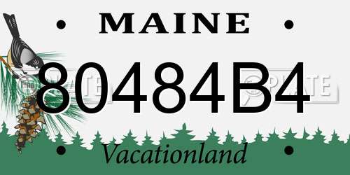 80484B4 Maine License Plate