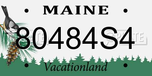 80484S4 Maine License Plate