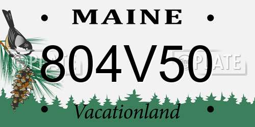 804V50 Maine License Plate