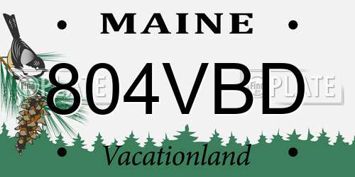 804VBD Maine License Plate