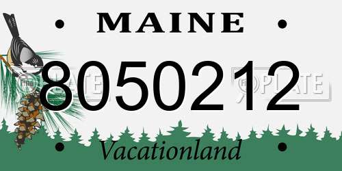 8050212 Maine License Plate