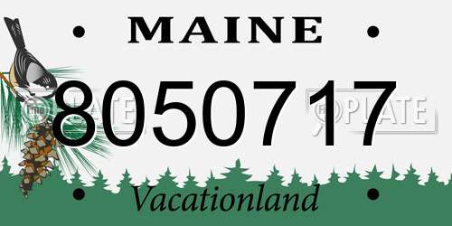8050717 Maine License Plate