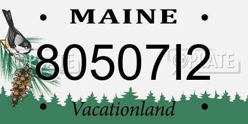 80507I2 Maine License Plate