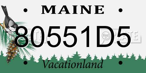 80551D5 Maine License Plate