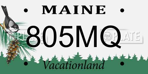 805MQ Maine License Plate