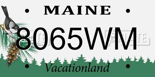 8065WM Maine License Plate