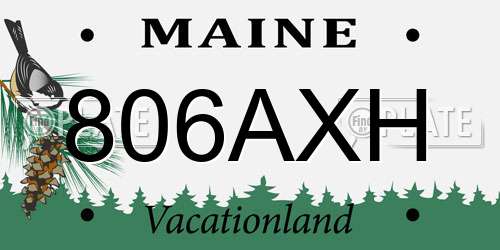 806AXH Maine License Plate