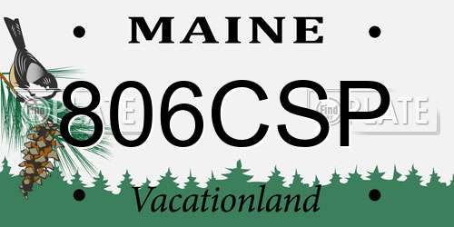 806CSP Maine License Plate