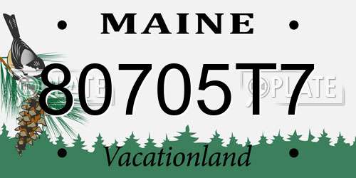 80705T7 Maine License Plate