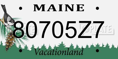80705Z7 Maine License Plate