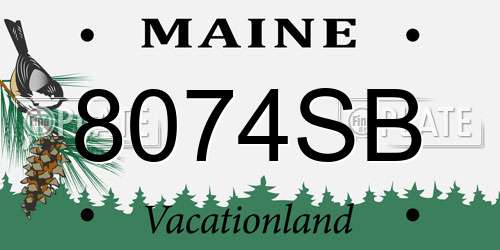 8074SB Maine License Plate