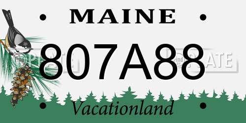 807A88 Maine License Plate