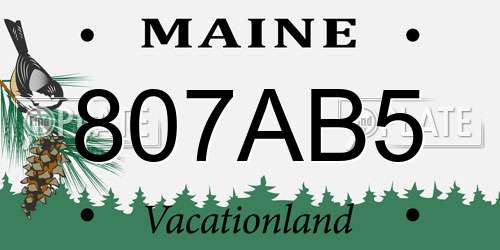 807AB5 Maine License Plate