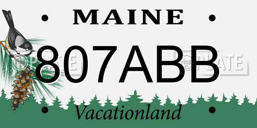 807ABB Maine License Plate